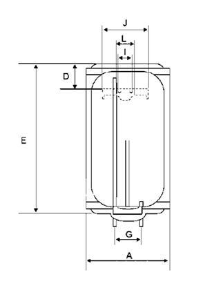 Boiler electric BANDINI BRAUN SMART - schema (pentru dimensiuni vezi pliantul)